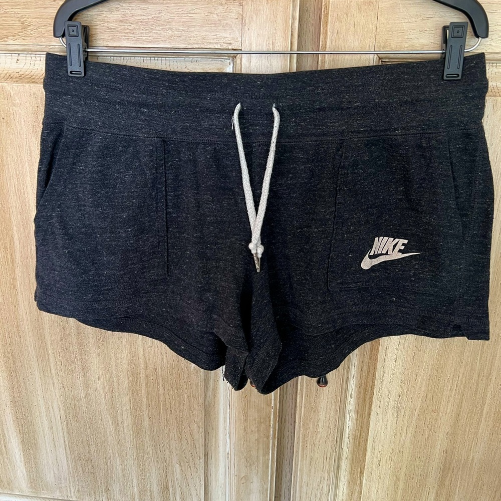 Nike soft athleisure grey shorts size large with logo